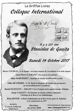 Affiche du colloque Stanislas de guaita