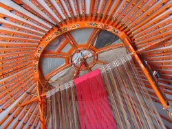 Toiture intrieure d'une yourte mongole en motif de mandala